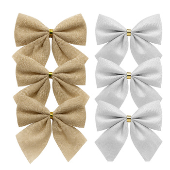 Kokardy świąteczne 3 szt ozdobne srebrne złote dekoracja choinkowa