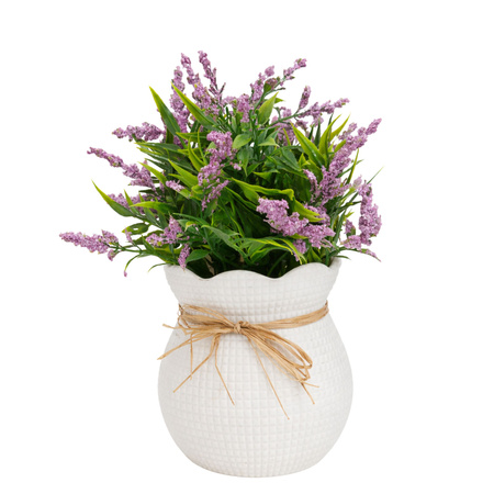 Lawenda sztuczna w doniczce dekoracja na stół parapet sztuczny kwiat