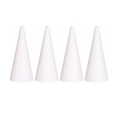 STOŻEK styropianowy stożki ze styropianu 17cm 4szt do ozdabiania choinka