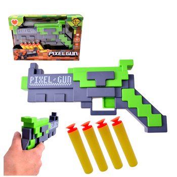 PISTOLET PIXEL GUN NA POCISKI PIANKOWE WYRZUTNIA DLA DZIECI NABOJE Z PIANKI