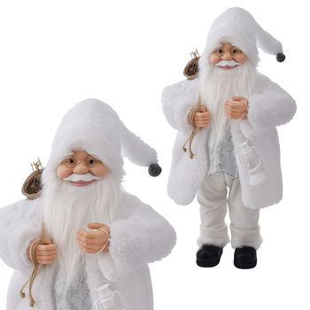 Figurka Świętego Mikołaja z lampionem Duża dekoracja świąteczna 60cm