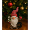 Figurka świąteczna MIKOŁAJ LED krasnal z LAMPIONEM ozdoba bożonarodzeniowa 42cm