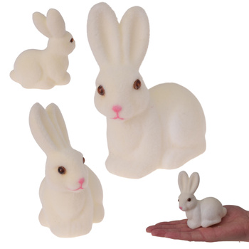 ZAJĄC ZAJĄCZEK KRÓLICZEK FLOKOWANY ZAJĄCZKI DEKORACJA STROIK WIELKANOC