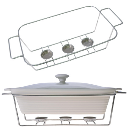 NACZYNIE z PODGRZEWACZEM ŻAROODPORNE PROSTOKĄTNE CERAMICZNE 2,5L