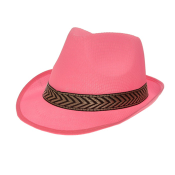 KAPELUSZ RÓŻOWY TRILBY FEDORA KLASYCZNY JACKSON NA WYSTĘPY KARNAWAŁOWE