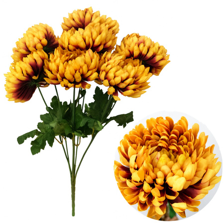 Bukiet sztucznych chryzantem na grób sztuczna chryzantema do wazonu 55cm