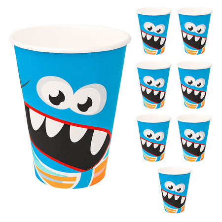 KUBKI KUBECZKI URODZINOWE KOLOROWE PAPIEROWE 8szt 200ml