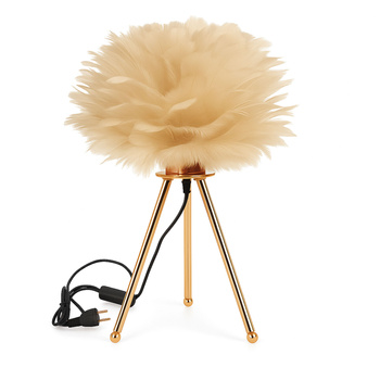 LAMPA LAMPKA NOCNA STOŁOWA Z PIÓRAMI DO SYPIALNI GLAMOUR