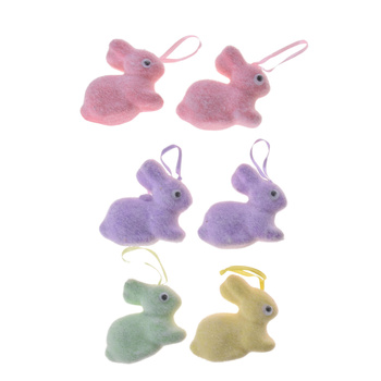 ZAJĄC KRÓLIK ZAJĄCZKI ZAJĄCE KRÓLIKI ZAWIESZKI DEKORACJE WIELKANOCNE 6szt