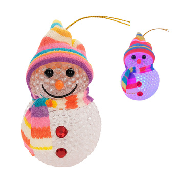 Świecący bałwanek LED 9 cm ozdoba choinkowa prezent dla dziecka