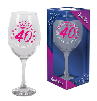 KIELISZEK DO WINA URODZINOWY PREZENT NA URODZINY 40 - STKA XL 580 ml