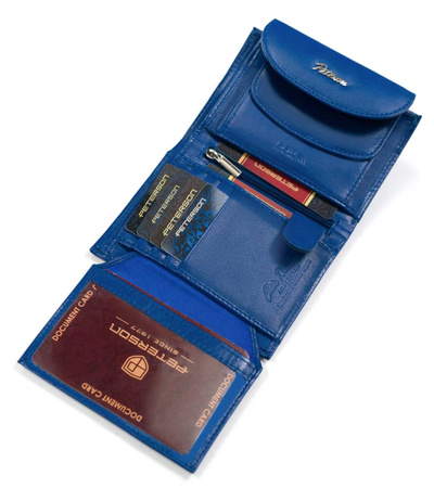 PORTFEL DAMSKI SKÓRZANY Z KLAPKĄ PETERSON RFID w pudełku na prezent