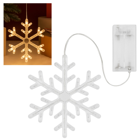 Dekoracja świąteczna LED śnieżynka lampka świąteczna na szybę okno na baterie
