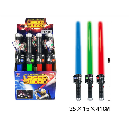 MIECZ ŚWIETLNY LED Z DŹWIĘKIEM SKŁADANY KOLOROWY 60cm