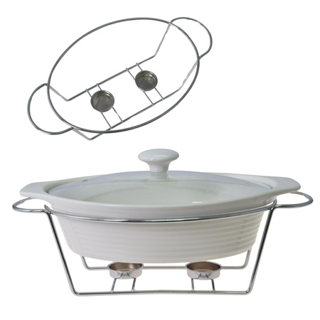 NACZYNIE z PODGRZEWACZEM ŻAROODPORNE OWALNE CERAMICZNE 1,5L