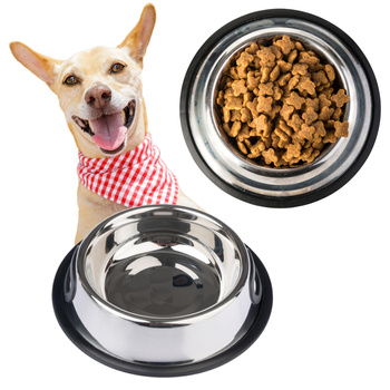 MISKA MISECZKA METALOWA ANTYPOŚLIZGOWA DLA ZWIERZĄT 18cm