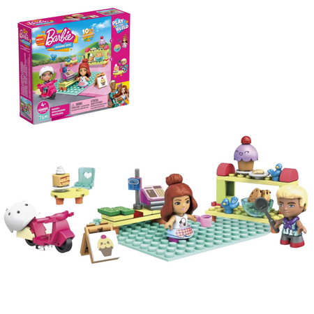 MEGA BLOKS KLOCKI BARBIE CUKIERNIA + 2 FIGURKI