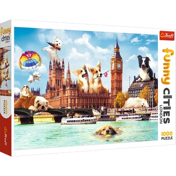 PUZZLE UKŁADANKA FUNNY CITIES PSY W LONDYNIE 1000 el.