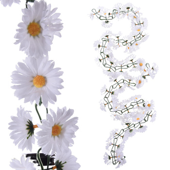 GIRLANDA RUMIANEK BIAŁE KWIATY ZWIS PNĄCZE STROIK KWIATOWY DEKORACJA 180cm