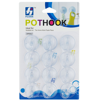 PRZYSSAWKA Z HACZYKIEM HACZYK WIESZAK NA PRZYSSAWKĘ 12 szt 3 cm