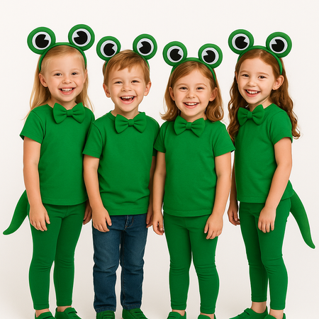 ŻABA ŻABKA ZESTAW OPASKA USZY OGON MUSZKA PRZEBRANIE