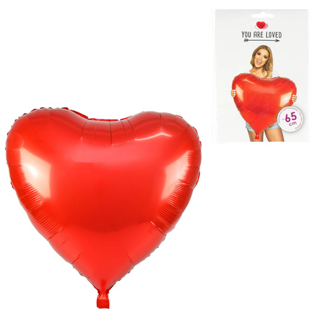 BALON FOLIOWY SERCE CZERWONY SERDUSZKO NA HEL WALENTYNKI ZARĘCZYNY ŚLUB 65cm