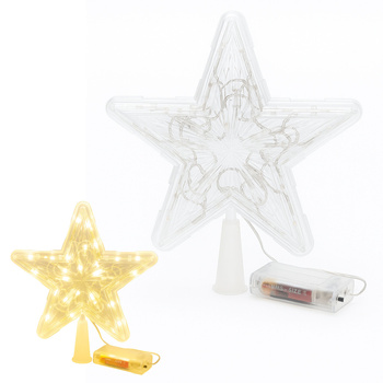 Świecąca gwiazda na czubek choinki LED szpic choinkowy na baterie czuby