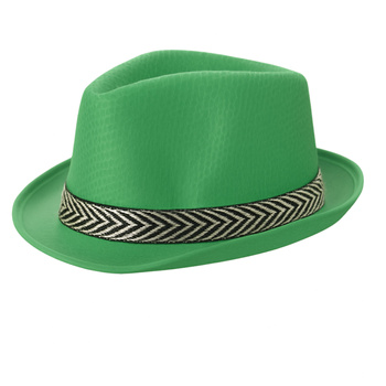 KAPELUSZ ZIELONY TRILBY FEDORA KLASYCZNY JACKSON NA WYSTĘPY KARNAWAŁOWE