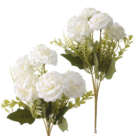 Chryzantema sztuczna sztuczne chryzantemy kwiaty bukiecik białe 5 łodyg
