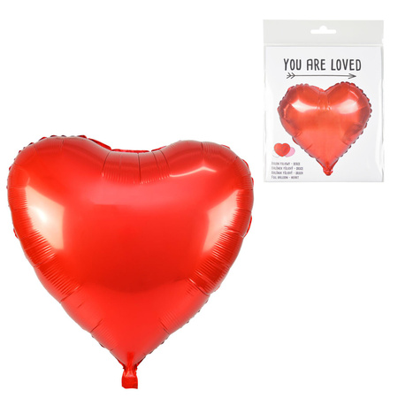 BALON FOLIOWY SERCE CZERWONY SERDUSZKO NA HEL WALENTYNKI ZARĘCZYNY ŚLUB 45cm