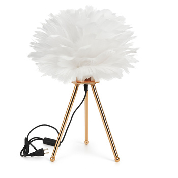 LAMPA LAMPKA NOCNA STOŁOWA Z PIÓRAMI DO SYPIALNI GLAMOUR