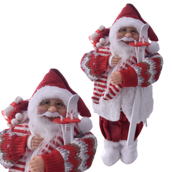 Figurka Świętego Mikołaja czerwony z workiem dekoracja świąteczna 45cm