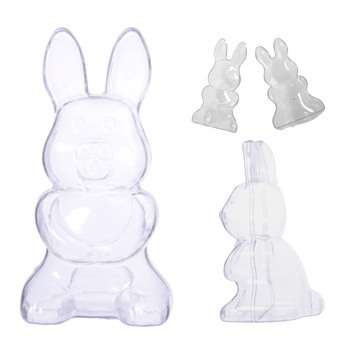 KRÓLIK KRÓLICZEK ZAJĄCZEK AKRYLOWY TRANSPARENTNY OTWIERANY 16 cm PLASTIKOWY