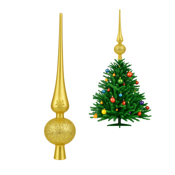 CZUBEK CHOINKOWY SZPIC ZŁOTY bombka NIETŁUKĄCY ozdoba na choinkę