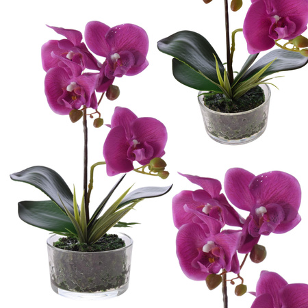 SZTUCZNY STORCZYK ORCHIDEA KWIATY SZTUCZNE JAK ŻYWE W DONICZCE 35cm