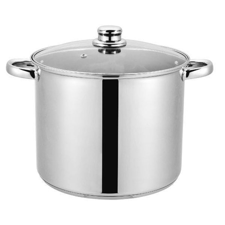 GARNEK STALOWY Z POKRYWĄ SREBRNY 11L STOCK POT