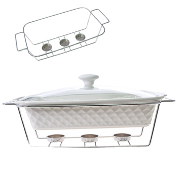 NACZYNIE z PODGRZEWACZEM ŻAROODPORNE PROSTOKĄTNE CERAMICZNE 2L