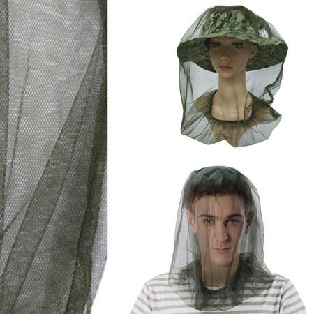 Moskitiera na kapelusz głowę NA RYBY siatka na komary insekty owady