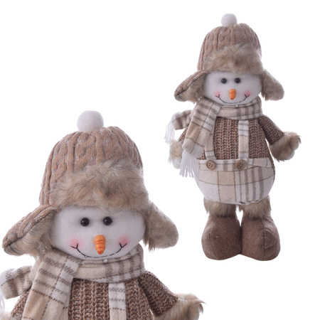 Bałwan ozdoba świąteczna stojąca 30 cm figurka pluszowy dekoracja prezent