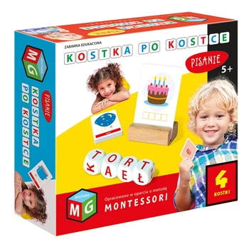 MONTESSORI ZABAWKA EDUKACYJNA KOSTKA PO KOSTCE PISANIE 4 KOSTKI MULTIGRA