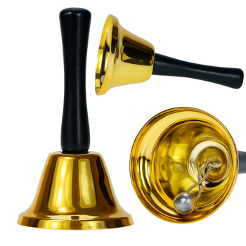 DZWONEK ŚWIĘTEGO MIKOŁAJA METALOWY ZŁOTY KOSTIUM STRÓJ PRZEBRANIE GWIAZDORA