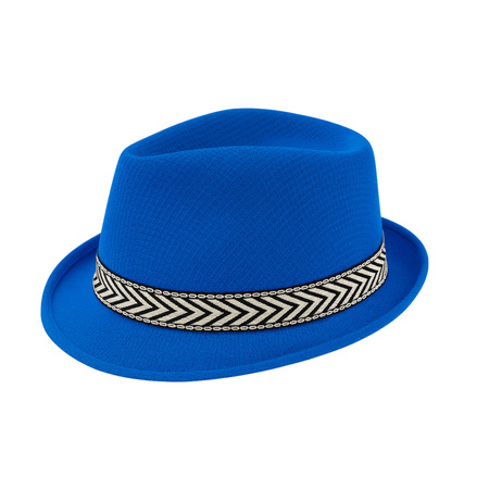 KAPELUSZ NIEBIESKI TRILBY FEDORA KLASYCZNY JACKSON NA WYSTĘPY KARNAWAŁOWE