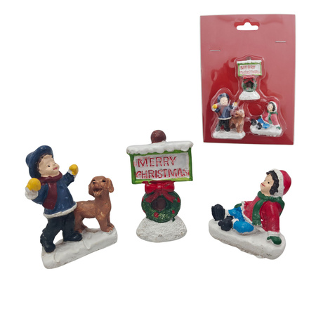 Figurka bożonarodzeniowa figurki do stroików 5 cm komplet 3 szt.