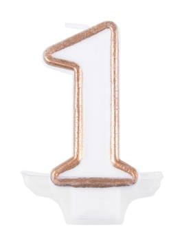 Świeczka cyferka na tort jedynka roczek nr1