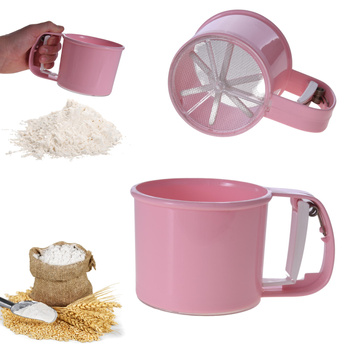 PRZESIEWACZ CUKIERNICZY DO MĄKI CUKRU PUDRU SITKO KUBEK