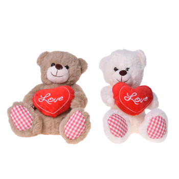 MIŚ PLUSZOWY Z SERCEM LOVE YOU PLUSZAK MASKOTKA PREZENT NA WALENTYNKI 15cm