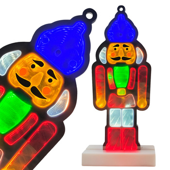 Lampka LED 3D Dziadek do orzechów dekoracja świąteczna świecąca ozdoba