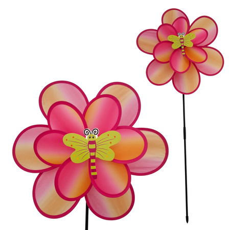 WIATRAK WIATRACZEK OGRODOWY OZDOBA DO OGRODU KOLOROWY 90cm