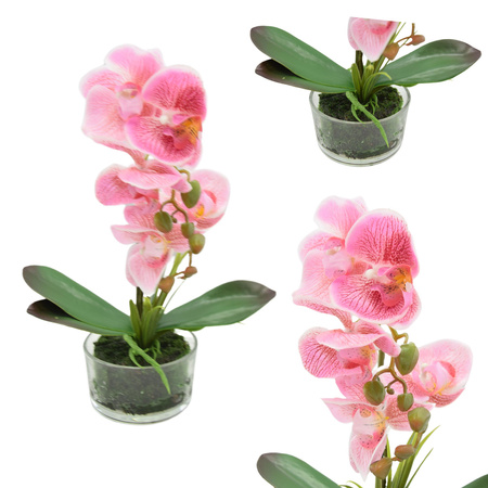 SZTUCZNY STORCZYK ORCHIDEA KWIATY SZTUCZNE JAK ŻYWE W DONICZCE 35cm