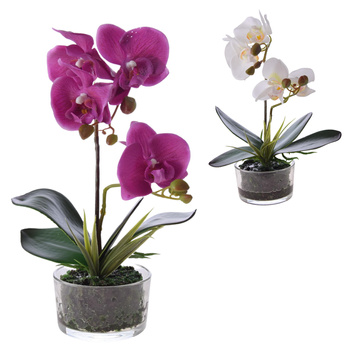 SZTUCZNY STORCZYK ORCHIDEA KWIATY SZTUCZNE JAK ŻYWE W DONICZCE 35cm